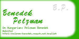 benedek pelzman business card